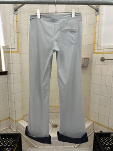 1990s Vintage Sabotage Baby Blue Pants with Removable Velcro Denim Cuffs - Size S