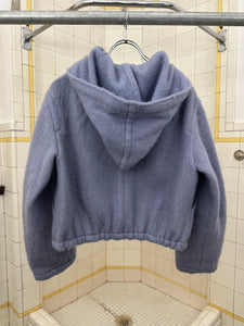 1990s Claude Montana Cropped Lilac Woolen Hoodie - Size M