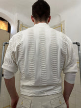 Load image into Gallery viewer, 1980s Issey Miyake Knit Cutout Shirt with Ribbed Sleeves - Size M