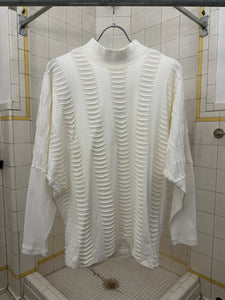 1980s Issey Miyake Knit Cutout Shirt with Ribbed Sleeves - Size M