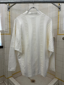 1980s Issey Miyake Knit Cutout Shirt with Ribbed Sleeves - Size M