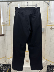 2000s Vintage YMC Black Work Trousers with Articulated Knee Slits - Size S
