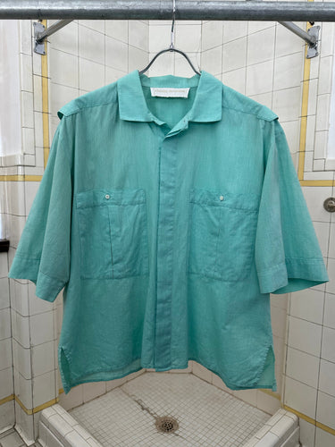 1980s Claude Montana Short Sleeve Button Up with Darted Back Pleat - Size M