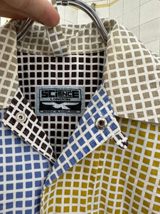 1990s Vintage Science London Multi-Colored Print Button Up Shirt - Size M