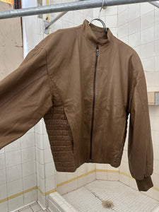 1980s Claude Montana Cinched Leather Jacket with Shoulderpads - Size M
