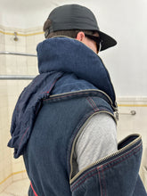 Load image into Gallery viewer, aw1993 Armani Padded Denim Bondage Pillow Neck Jacket with Removable Sleeves - Size M