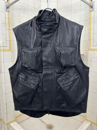 ss2001 Burberry Prorsum x Roberto Menichetti Cobalt Leather Cargo Vest - Size M
