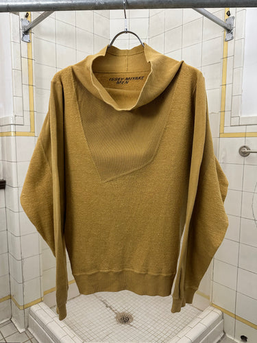 1980s Issey Miyake Wide Turtleneck Sweatshirt with Ribbed Detailing - Size M