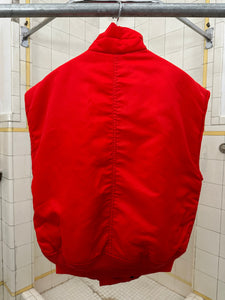 1980s Armani Wide Padded Vest in Red - Size L