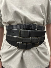 Load image into Gallery viewer, 1980s Marithe Francois Girbaud Rubberized Wide Tire Tread Belt - Size S