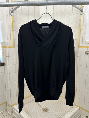 1980s Issey Miyake Layered Collar Sweater in Black - Size M