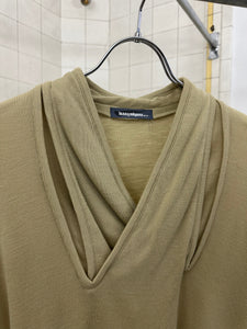 1980s Issey Miyake Layered Collar Sweater in Beige - Size M