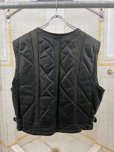 1980s Marithe Francois Girbaud x Compagnie Des Montagnes & Des Forets Leather Paneled Vest - Size M