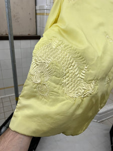 ss1993 Yohji Yamamoto Yellow Silk Embroidered Dragon Jacket - Size XL