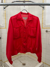 Load image into Gallery viewer, 1980s Katharine Hamnett Cropped Red Silk Shirt - Size S