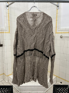 ss1996 Yohji Yamamoto Woven Cableknit Sweater - Size XL