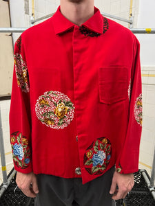 ss1996 Yohji Yamamoto Floral Red Work Jacket - Size M