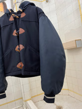 Load image into Gallery viewer, aw1983 Armani Navy Wooden Toggle Closure Bomber with Removable Hood - Size M