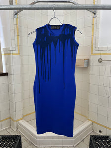 1990s Dexter Wong Nylon Paint Drip Print Dress - Size XS