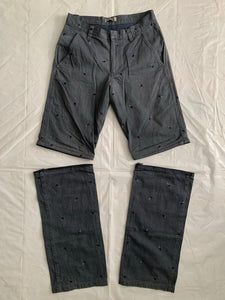 2000s Lad Musician Gunmetal Modular Zip Offs with Pill Embroidery - Size M