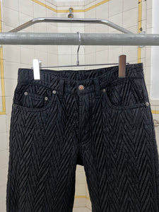 1990s Dexter Wong Quilted Chevron 5 Pocket Pants - Size M