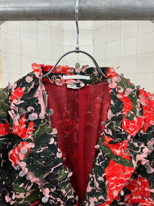 ss2019 CDGH+ Red Tulle Embroidered Camouflage Blazer - Size M