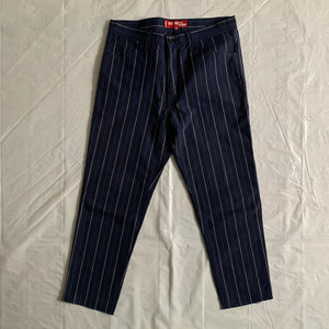 ss2002 Junya Watanabe Pinstripe Navy Poem Pants - Size M