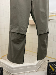 1990s Ryuichiro Shimazaki Cotton Nylon Hybrid Trousers with Knee Vents - Size M