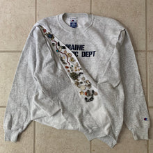 Load image into Gallery viewer, ss2021 Per Gotesson Slashed Vintage &quot;Maine Athletic Dept.&quot; Crewneck with Vintage Jewelry - Size L/XL