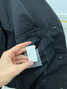 ss2009 Yohji Yamamoto Thick Silk Embroidered Scissor Jacket - Size XL