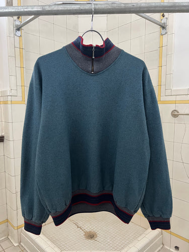 1980s Armani Mockneck Zip Sweater - Size M