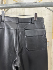 1990s Armani Faux Leather Padded Knee Trousers - Size L