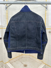 Load image into Gallery viewer, 1990s Vintage Sideskid Black Denim Jacket with Nylon Trim and Cutouts - Size Women&#39;s L