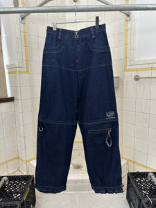 1990s Vintage Sideskid Dark Baggy Denim Jeans - Size S