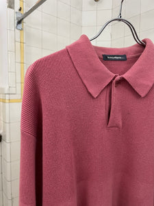 1980s Issey Miyake Knit Multi Gauge Polo Shirt - Size M