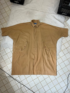 1980s Issey Miyake Tan Polyurethane Coated Cotton Squid Coat - Size M/L