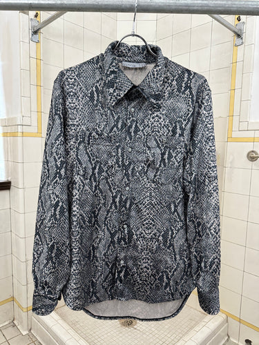 1990s Dexter Wong Snake Skin Print Rave Shirt - Size L