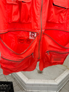 1980s Vintage R Merchandise Hi-Vis Parachute Jacket with Large Pocket on Back - Size L
