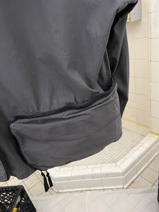 2000s Jipijapa Grey Hooded Jacket with Massive Zipper Cargo Pocket Hems - Size M