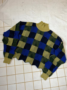 1980s Issey Miyake 3D Checkered Knit Sweater - Size M