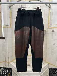 1980s Issey Miyake Modular Sweatpants with Ribbed Undershorts and Coated Detailing - Size M