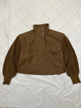 Load image into Gallery viewer, 1980s Claude Montana Cropped Military Shirt with Ribbed Sleeves and Shoulderpads - Size S
