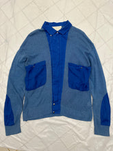 Load image into Gallery viewer, 1980s Claude Montana Knit Shirt with Woven Paneling - Size M
