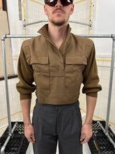 Load image into Gallery viewer, 1980s Claude Montana Cropped Military Shirt with Ribbed Sleeves and Shoulderpads - Size S