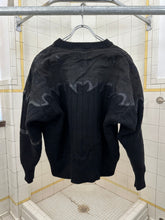 Load image into Gallery viewer, 1980s Claude Montana Black Sweater with Leather Shoulder Detailing - Size M