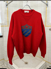 Load image into Gallery viewer, aw1982 Claude Montana Red Sweater with Leather Emblem - Size M