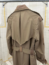 Load image into Gallery viewer, 1980s Claude Montana Khaki Trench Coat with Leather Detailing - Size S