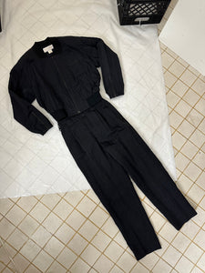 1980s Claude Montana Crushed Nylon Pleated Trousers - Size M