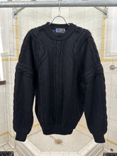 Load image into Gallery viewer, 1980s Claude Montana Black Braided Knit Sweater - Size XL