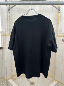 1980s Claude Montana Black Tee with Sleeve Cutout Detail - Size L